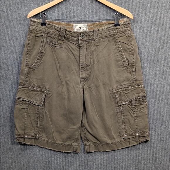 American Eagle Shorts Mens 32 (Fits 34x10) AE3 Cargo Utility Military Y2K Baggy - Picture 1 of 12